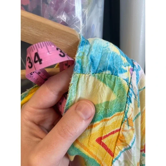 Vintage Jams World Hattie Sailboat Geometric Floral Dropwaist Dress Mini Medium - Picture 8 of 8